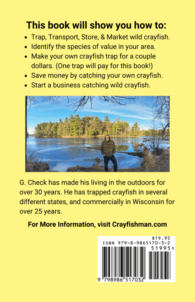 book: back cover - how to trap crayfish for pleasure or profit by g. check