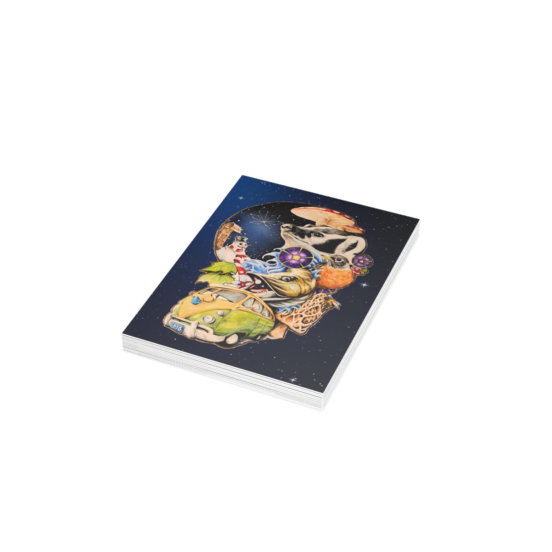 psychedelic road trip greeting card — 'the stoner’s travel guide to wisconsin'