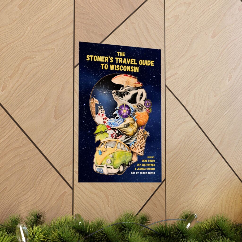matte poster — "the stoner's travel guide to wisconsin" vintage psychedelic art print