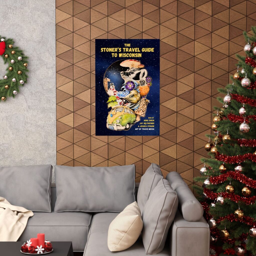 matte poster — "the stoner's travel guide to wisconsin" vintage psychedelic art print