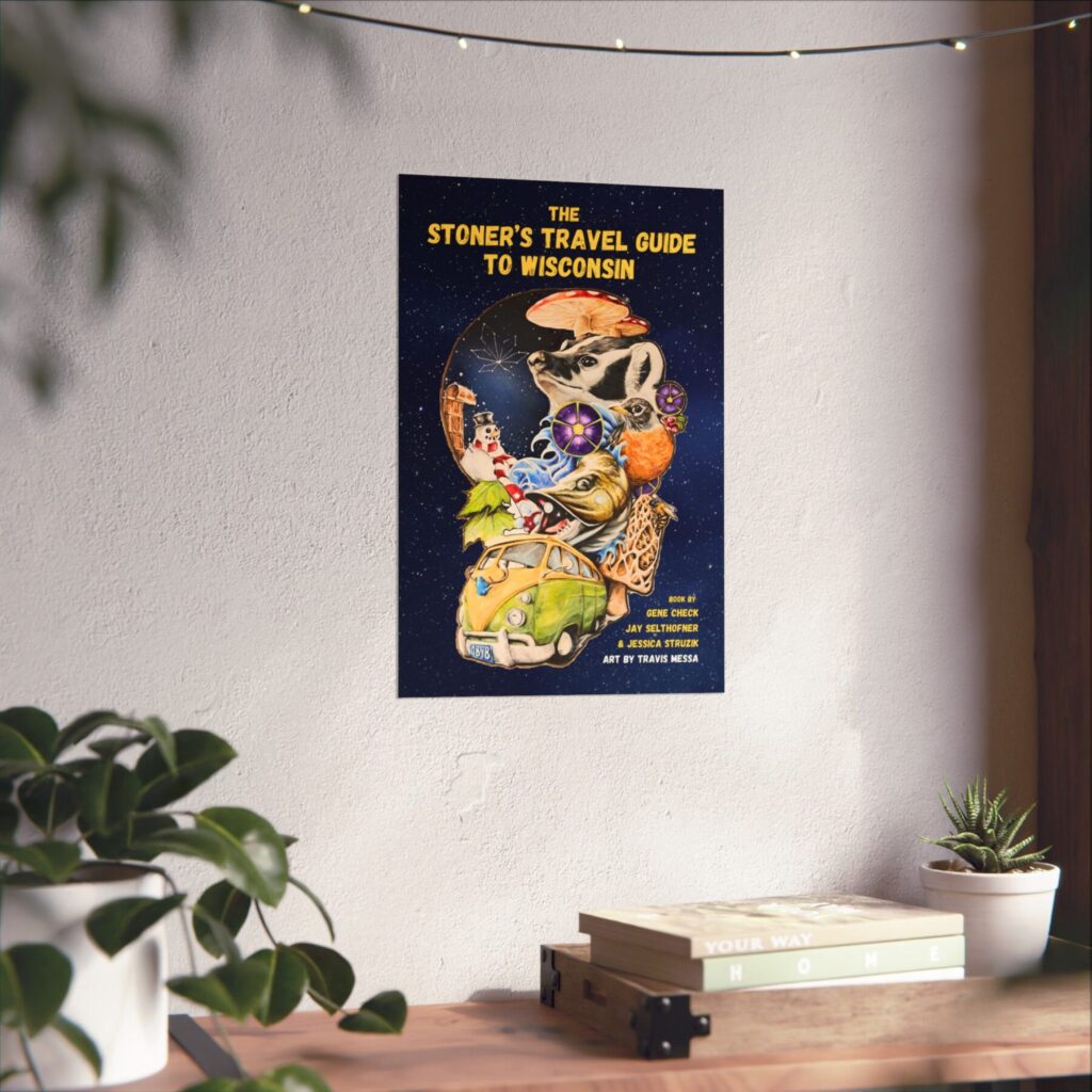 matte poster — "the stoner's travel guide to wisconsin" vintage psychedelic art print