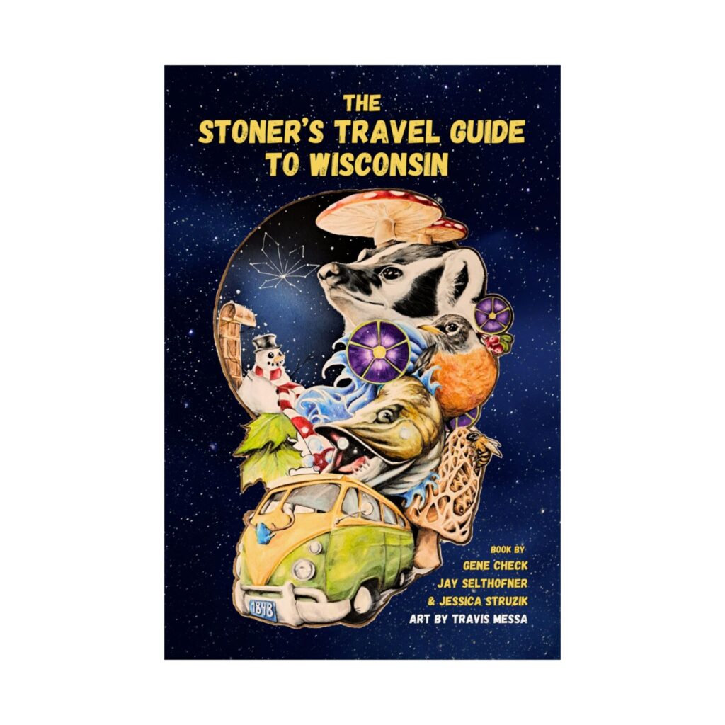 matte poster — "the stoner's travel guide to wisconsin" vintage psychedelic art print