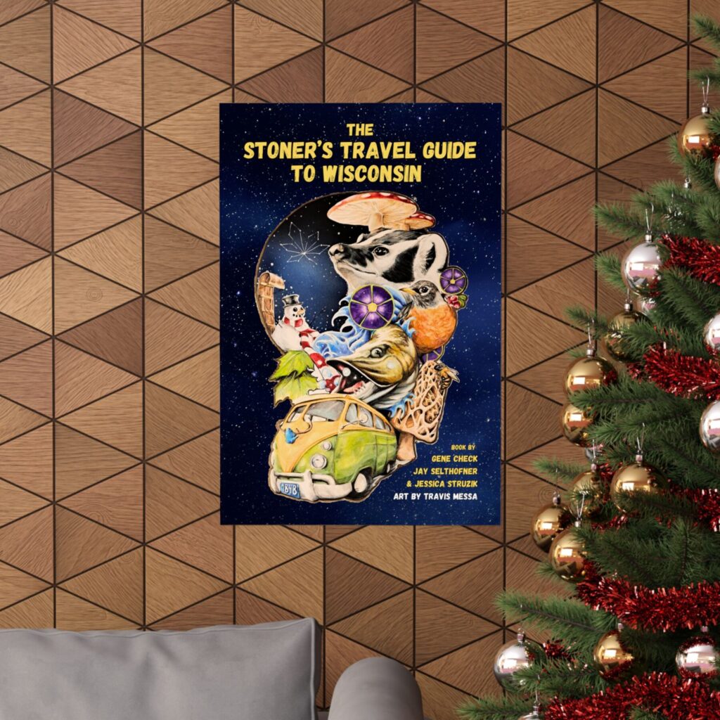 matte poster — "the stoner's travel guide to wisconsin" vintage psychedelic art print
