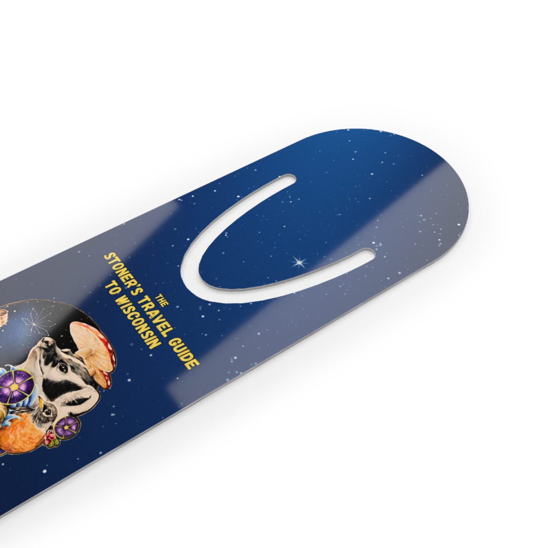 “the stoner’s travel guide to wisconsin” metal bookmark
