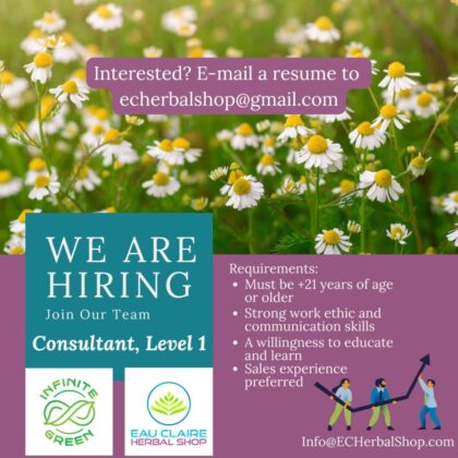 eau clare herbal shop job posting 420x420