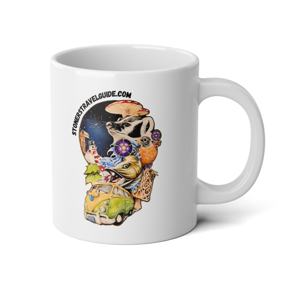 the stoner's travel guide to wisconsin jumbo mug, 20oz