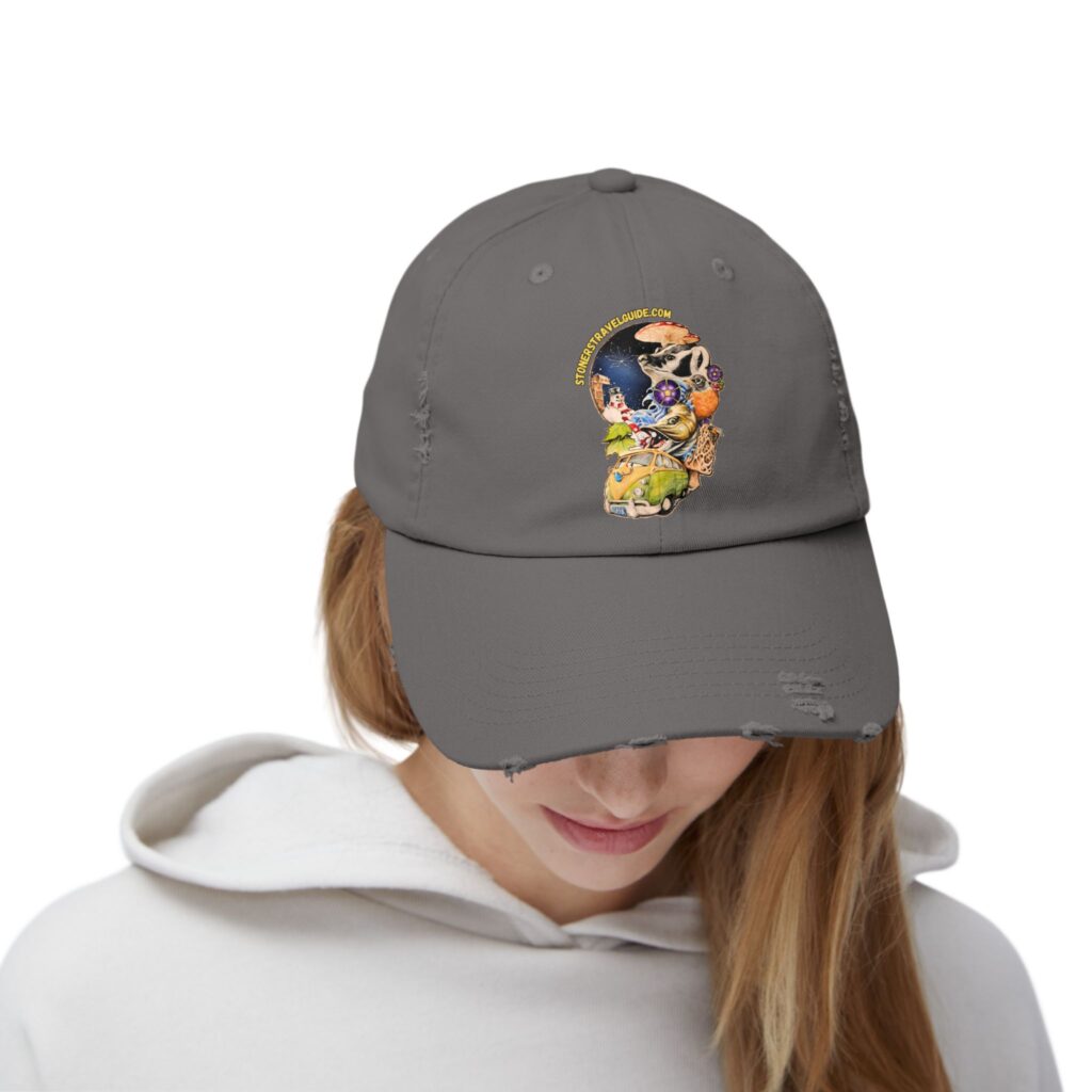 the stoner's travel guide to wisconsin unisex distressed cap