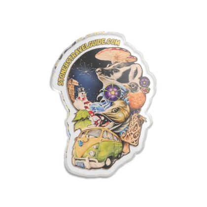 custom cut statue — whimsical nature collage art piece