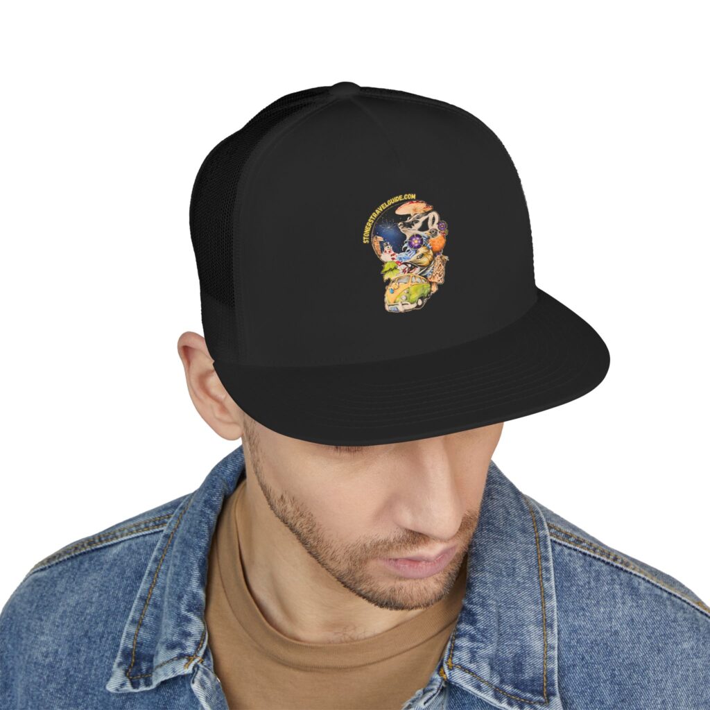 the stoner's travel guide to wisconsin 5 panel trucker cap