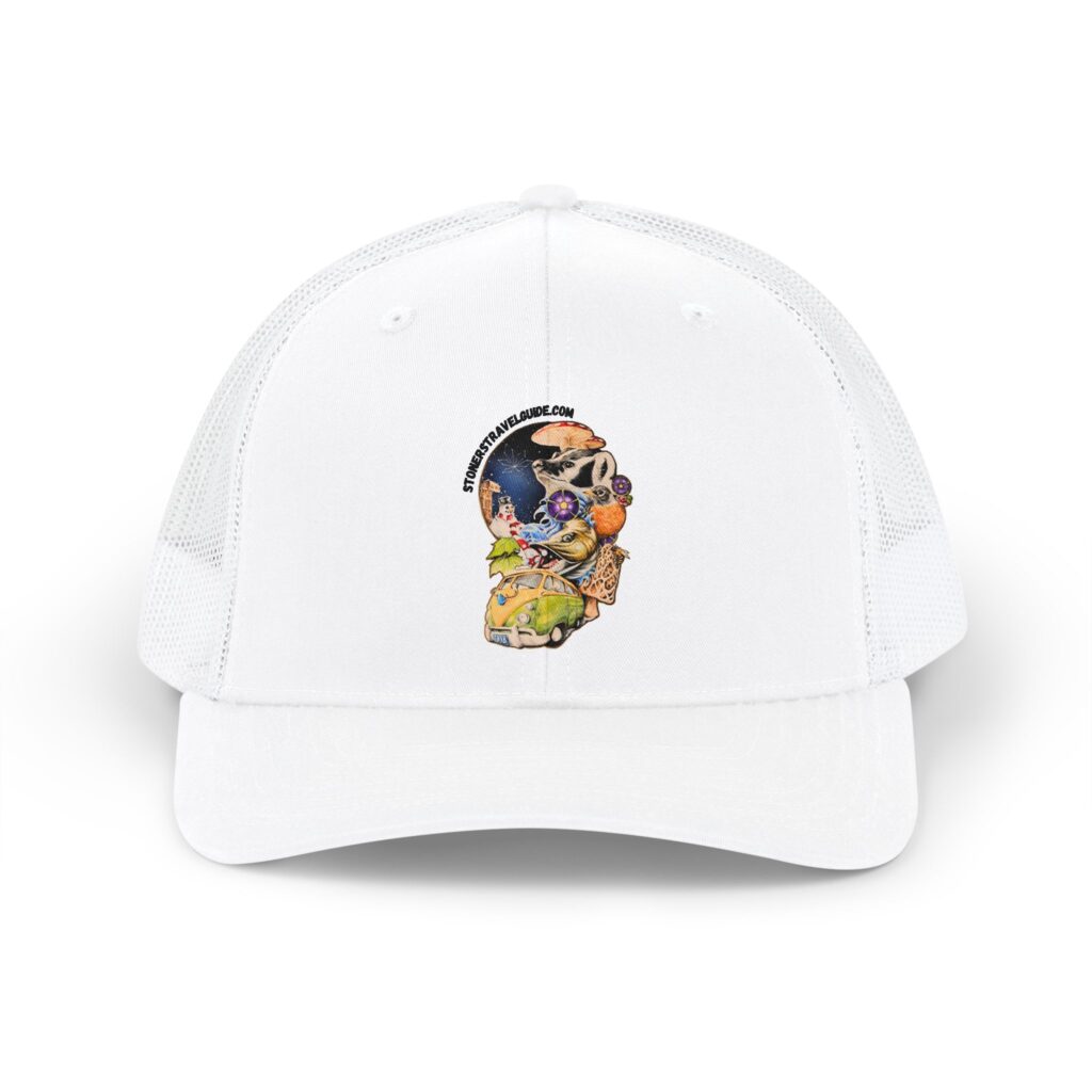 the stoner's travel guide to wisconsin snapback trucker cap