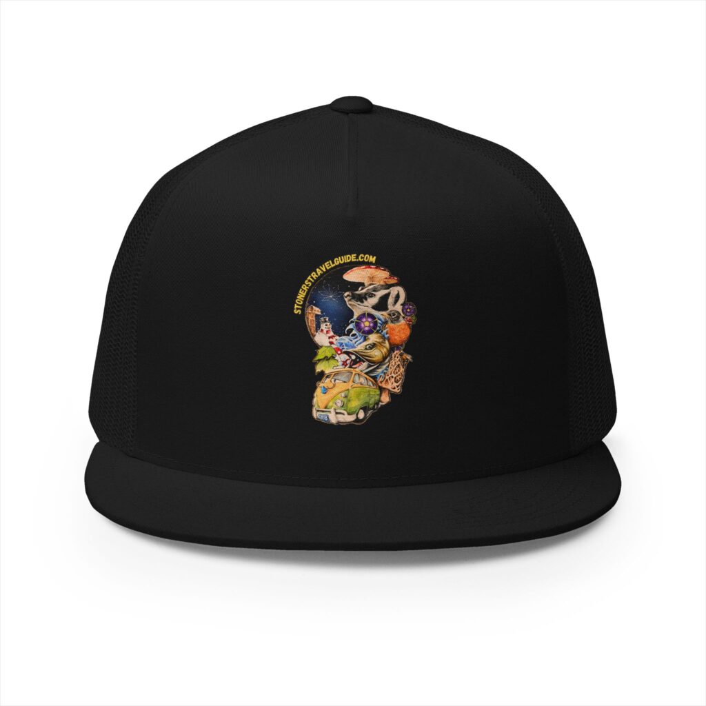 the stoner's travel guide to wisconsin 5 panel trucker cap