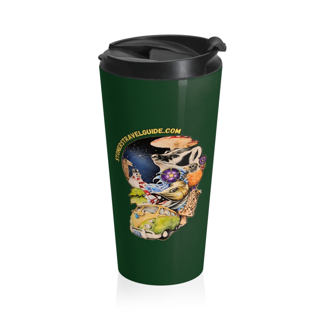 the stoner's travel guide to wisconsin stainless steel travel mug