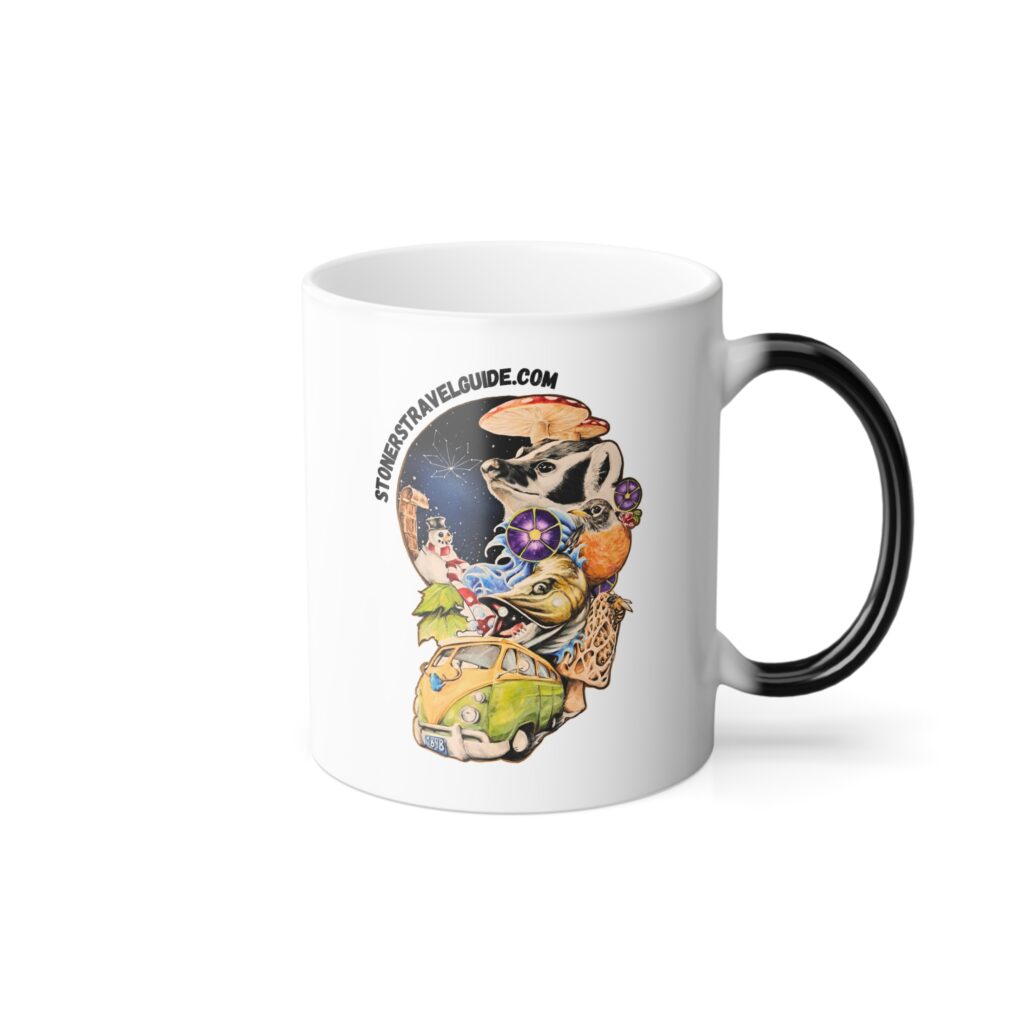 the stoner's travel guide to wisconsin color morphing mug, 11oz