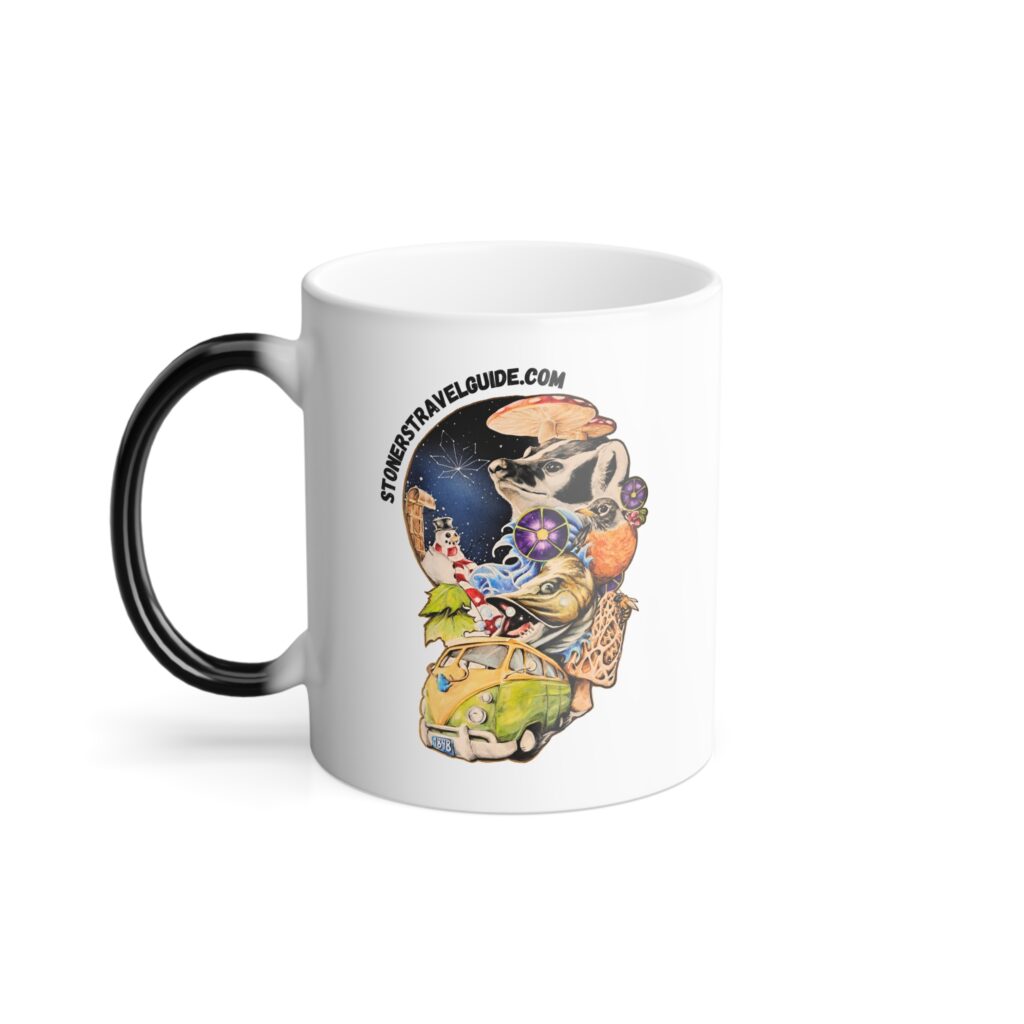 the stoner's travel guide to wisconsin color morphing mug, 11oz