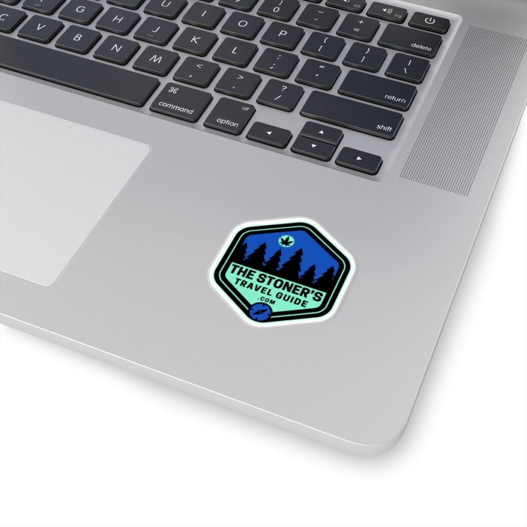 the stoner's travel guide logo kiss cut stickers