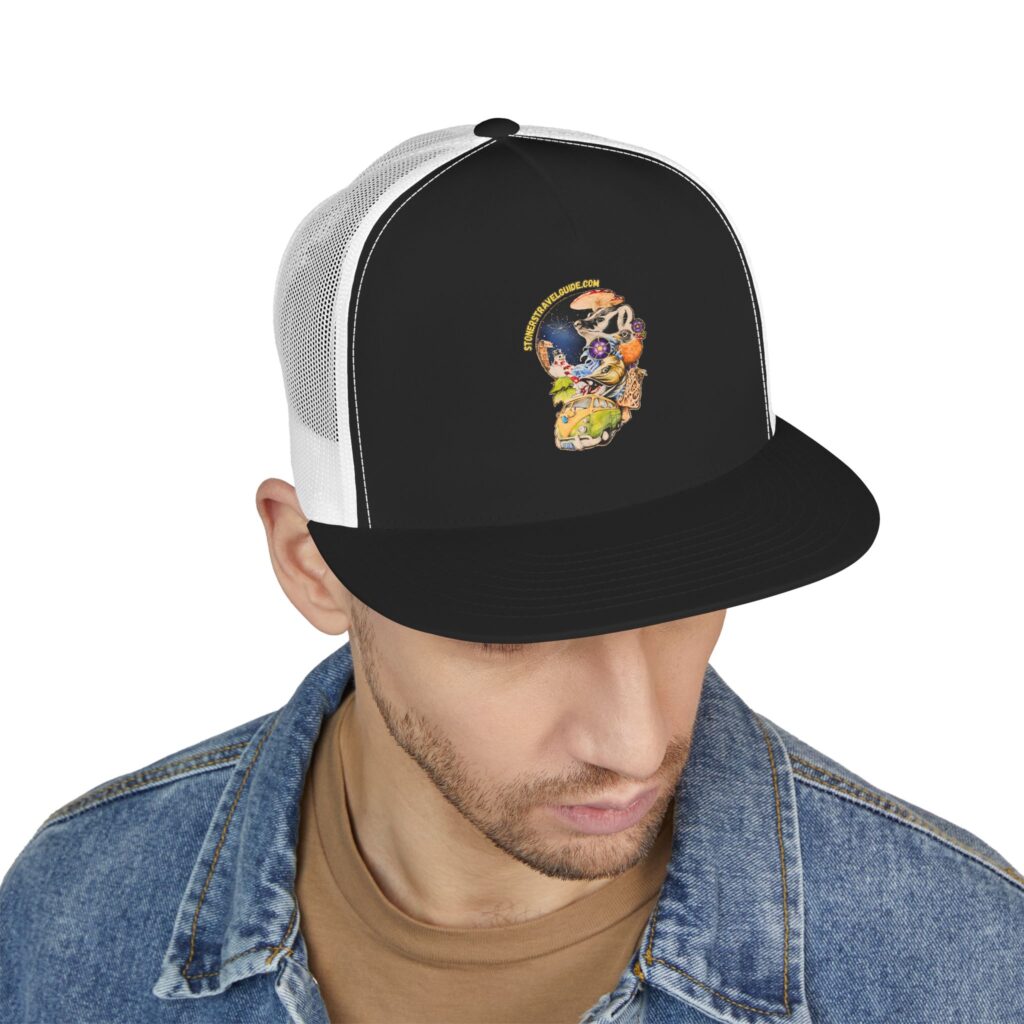 the stoner's travel guide to wisconsin 5 panel trucker cap