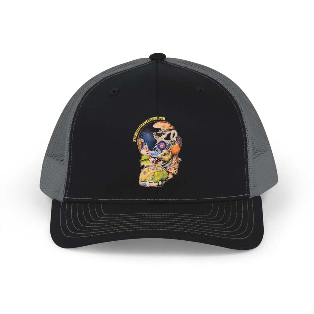 the stoner's travel guide to wisconsin snapback trucker cap