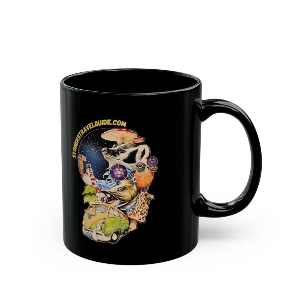 the stoner's travel guide to wisconsin black mug (11oz, 15oz)