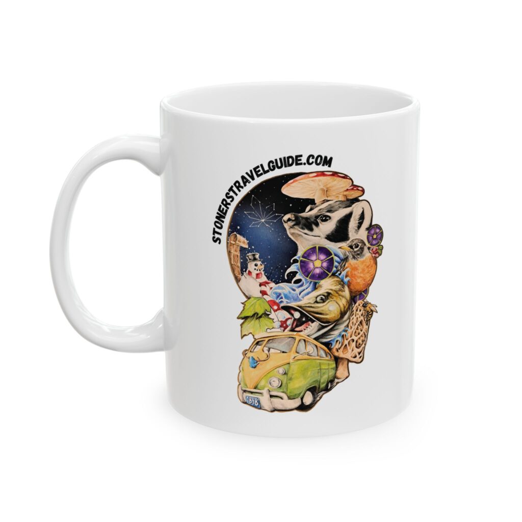 the stoner's travel guide to wisconsin ceramic mug, (11oz, 15oz)