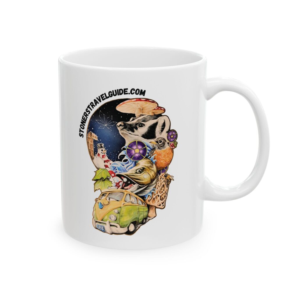 the stoner's travel guide to wisconsin ceramic mug, (11oz, 15oz)