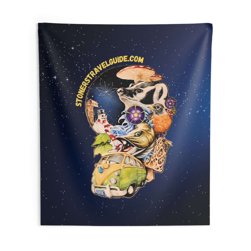 the stoner's travel guide to wisconsin indoor wall tapestry