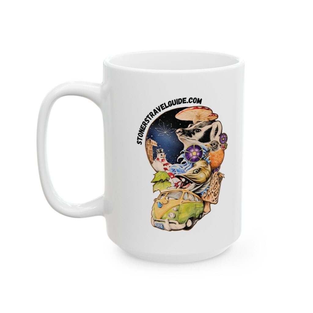 the stoner's travel guide to wisconsin ceramic mug, (11oz, 15oz)