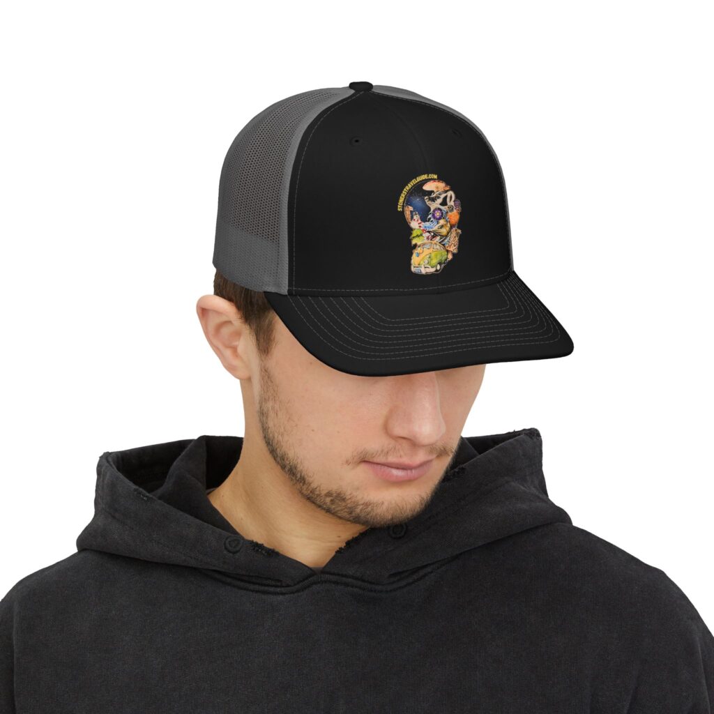 the stoner's travel guide to wisconsin snapback trucker cap