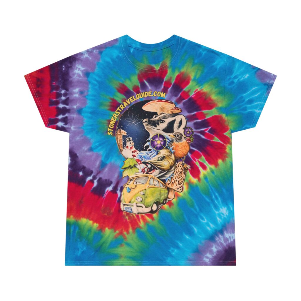 the stoner's travel guide to wisconsin tie dye tee, spiral