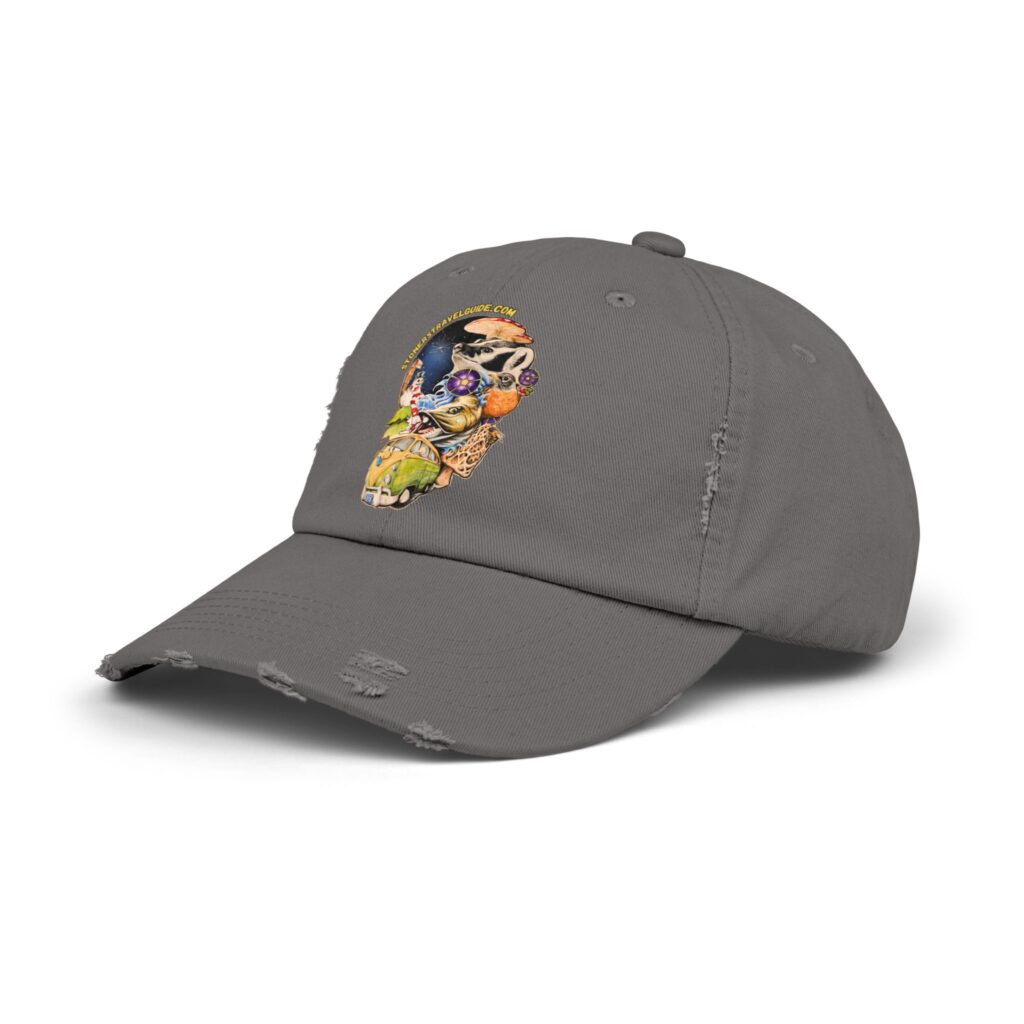 the stoner's travel guide to wisconsin unisex distressed cap