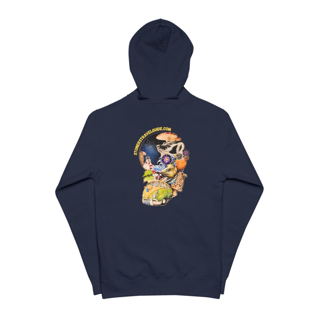 the stoner's travel guide to wisconsin unisex fleece zip up hoodie
