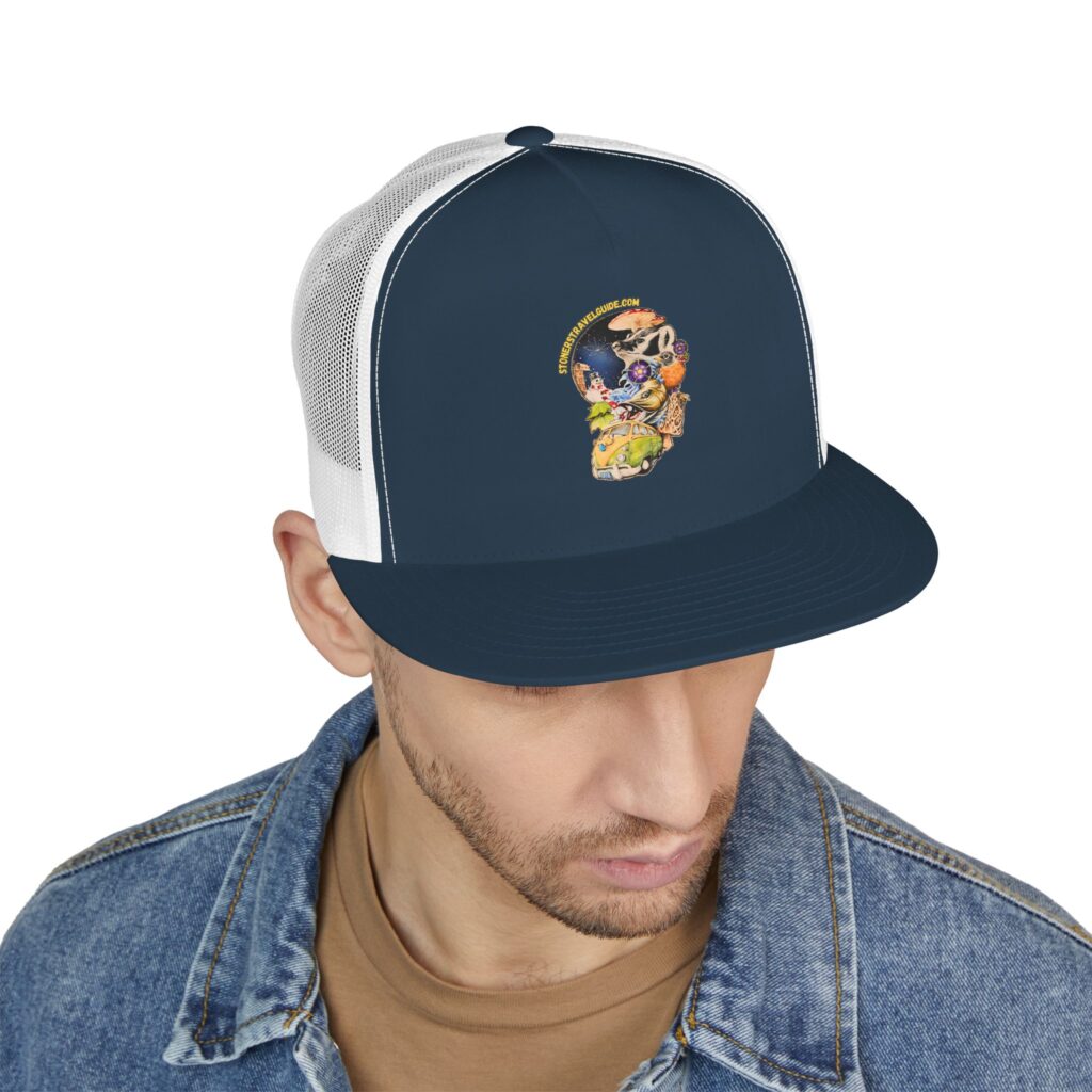 the stoner's travel guide to wisconsin 5 panel trucker cap