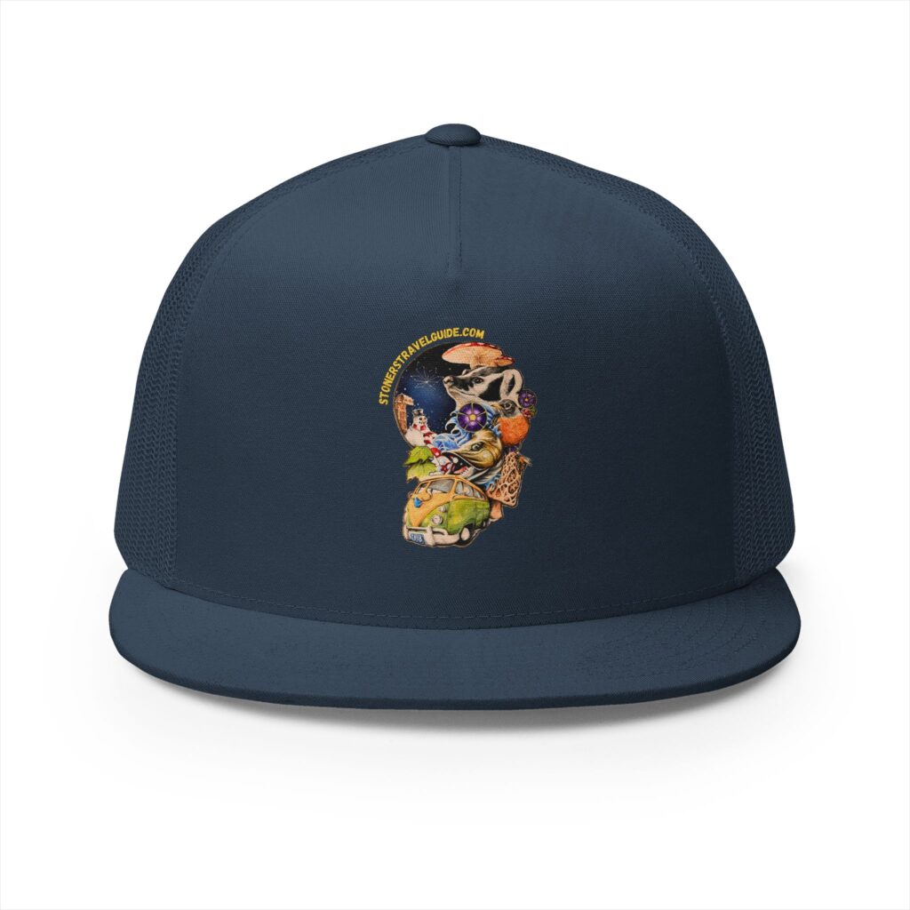 the stoner's travel guide to wisconsin 5 panel trucker cap