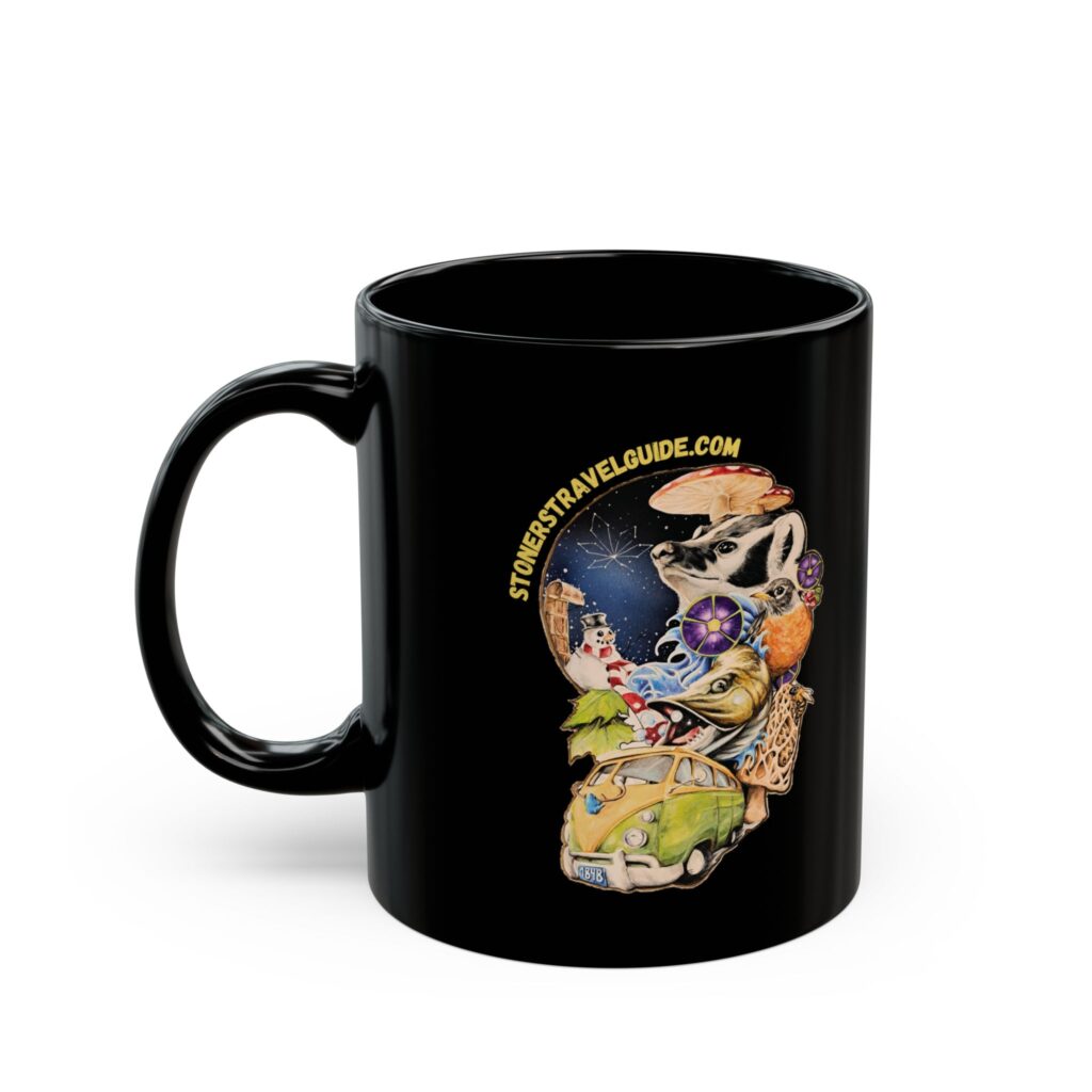 the stoner's travel guide to wisconsin black mug (11oz, 15oz)