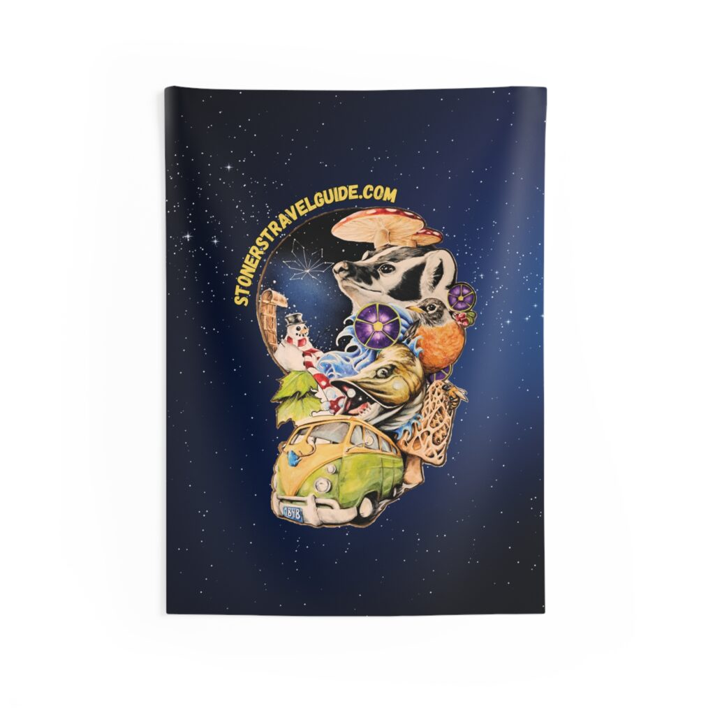 the stoner's travel guide to wisconsin indoor wall tapestry