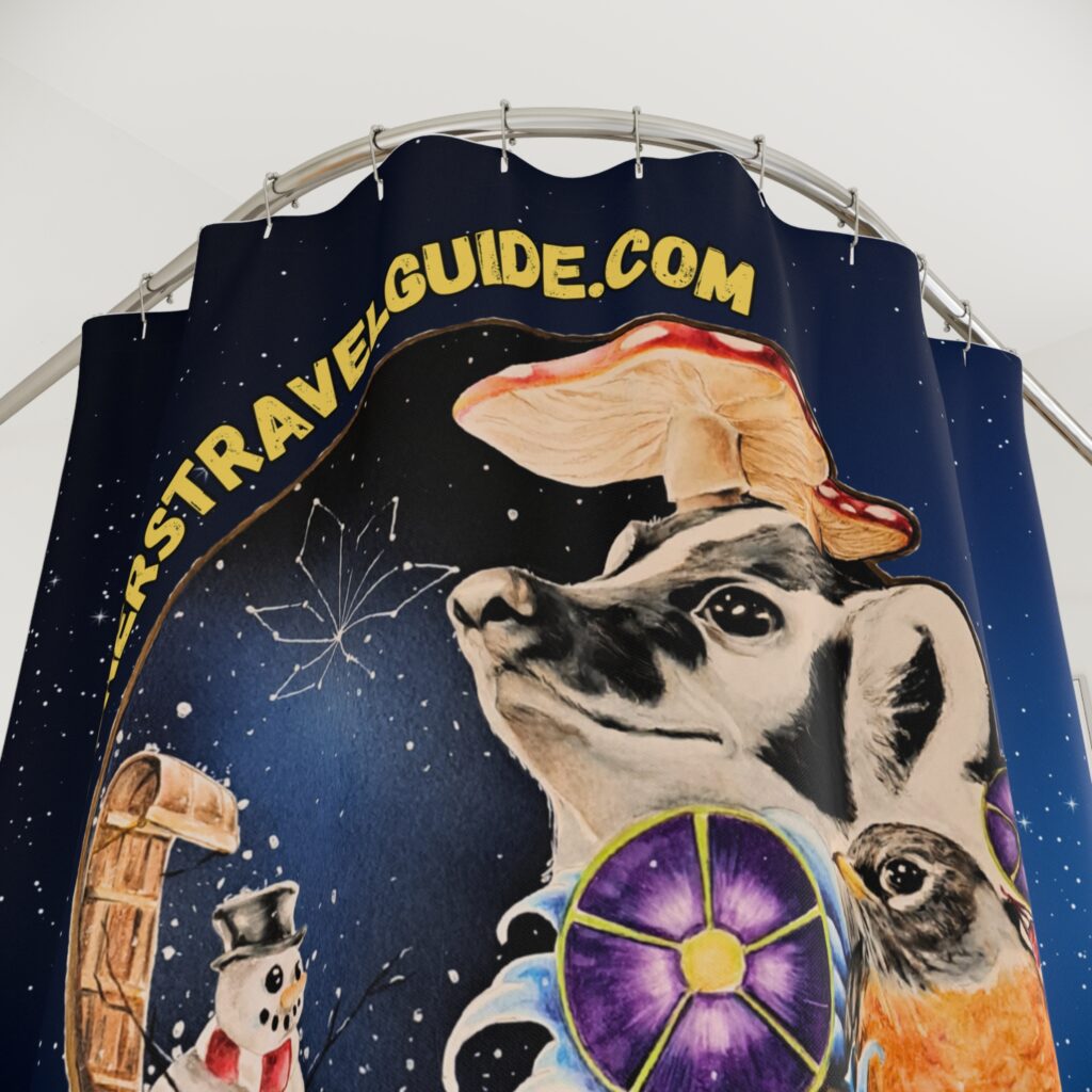 the stoner's travel guide to wisconsin shower curtain