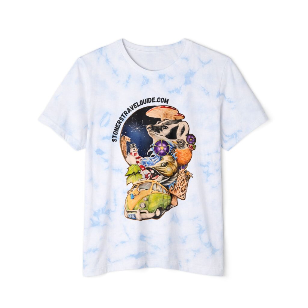 the stoner's travel guide to wisconsin unisex fwd fashion tie dyed t shirt