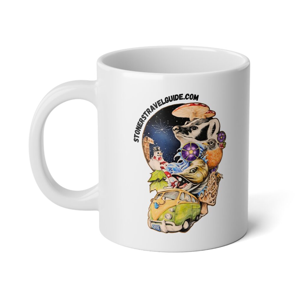 the stoner's travel guide to wisconsin jumbo mug, 20oz