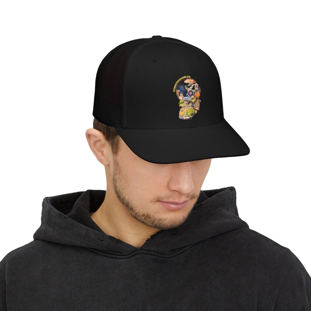 the stoner's travel guide to wisconsin snapback trucker cap