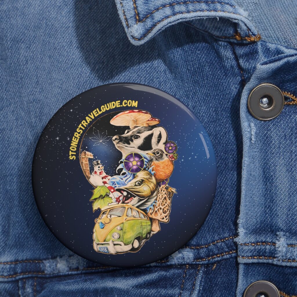 the stoner's travel guide to wisconsin pin buttons