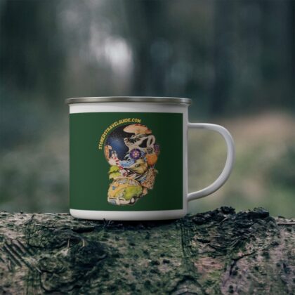 the stoner's travel guide to wisconsin enamel camping mug