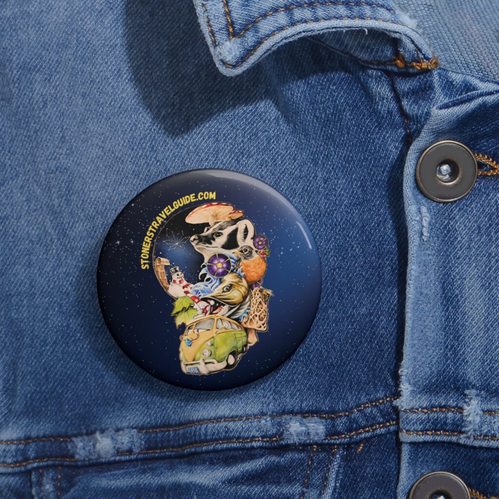 the stoner's travel guide to wisconsin pin buttons