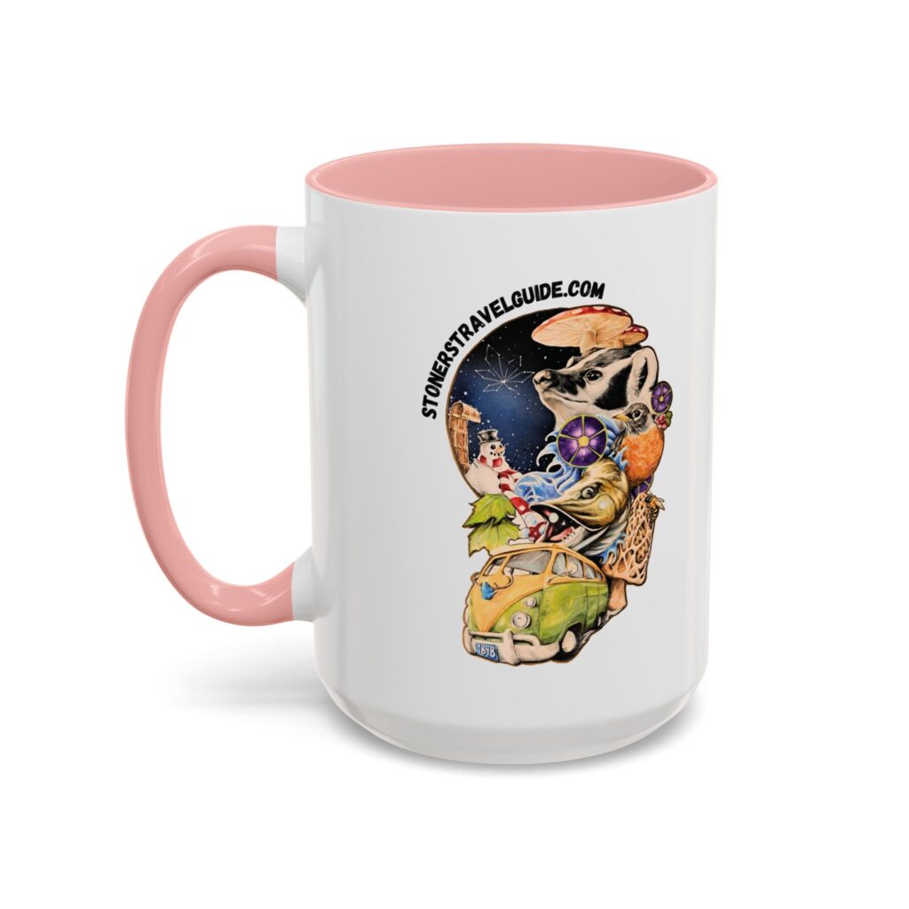 the stoner's travel guide to wisconsin accent coffee mug (11, 15oz)