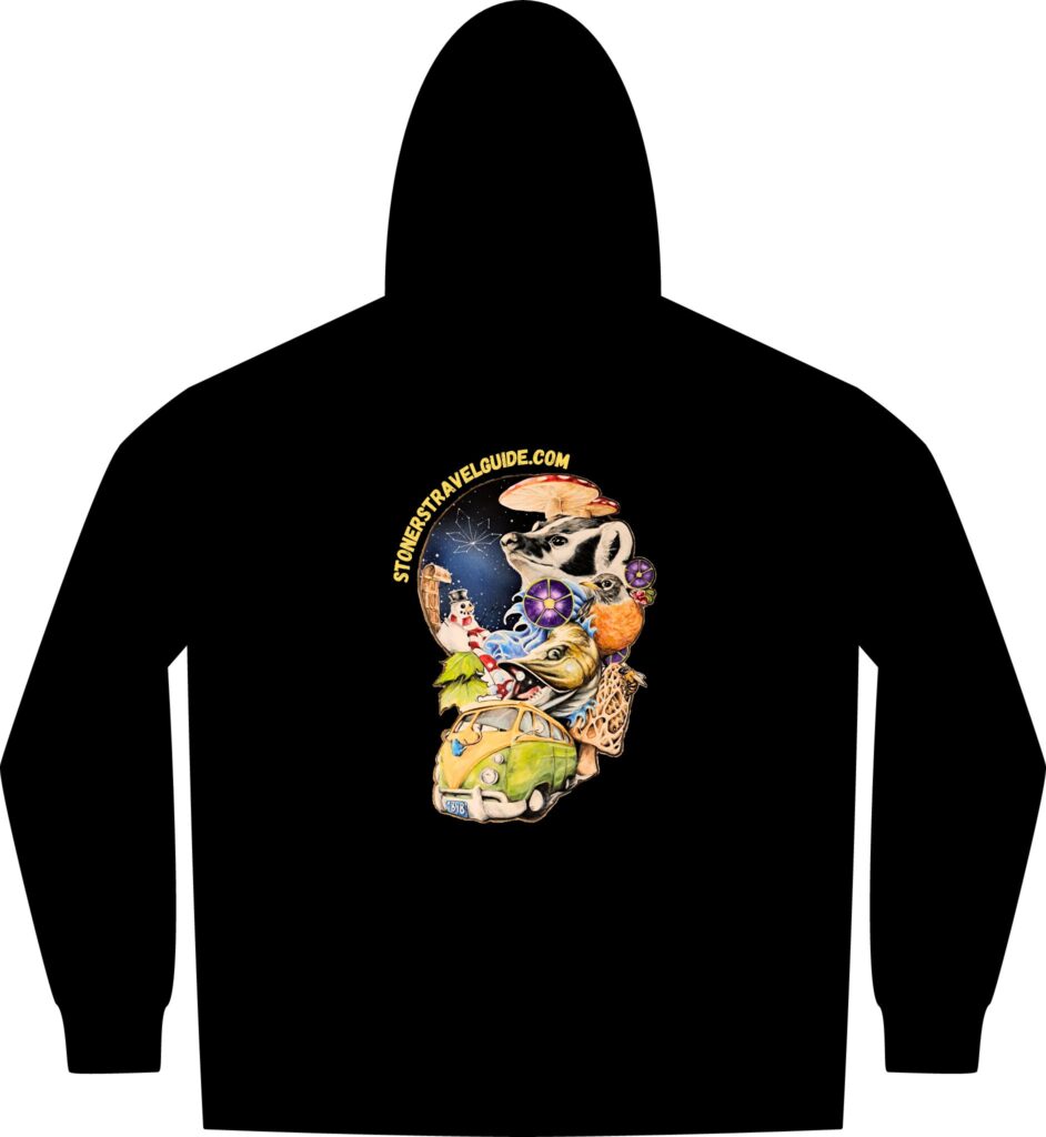 the stoner's travel guide to wisconsin unisex reflex fleece full zip hoodie sweatshirt