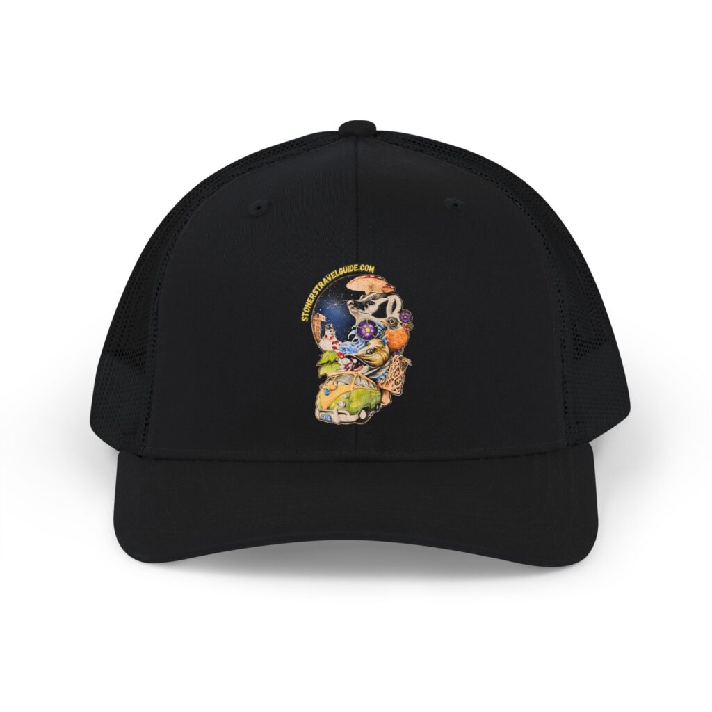 the stoner's travel guide to wisconsin snapback trucker cap
