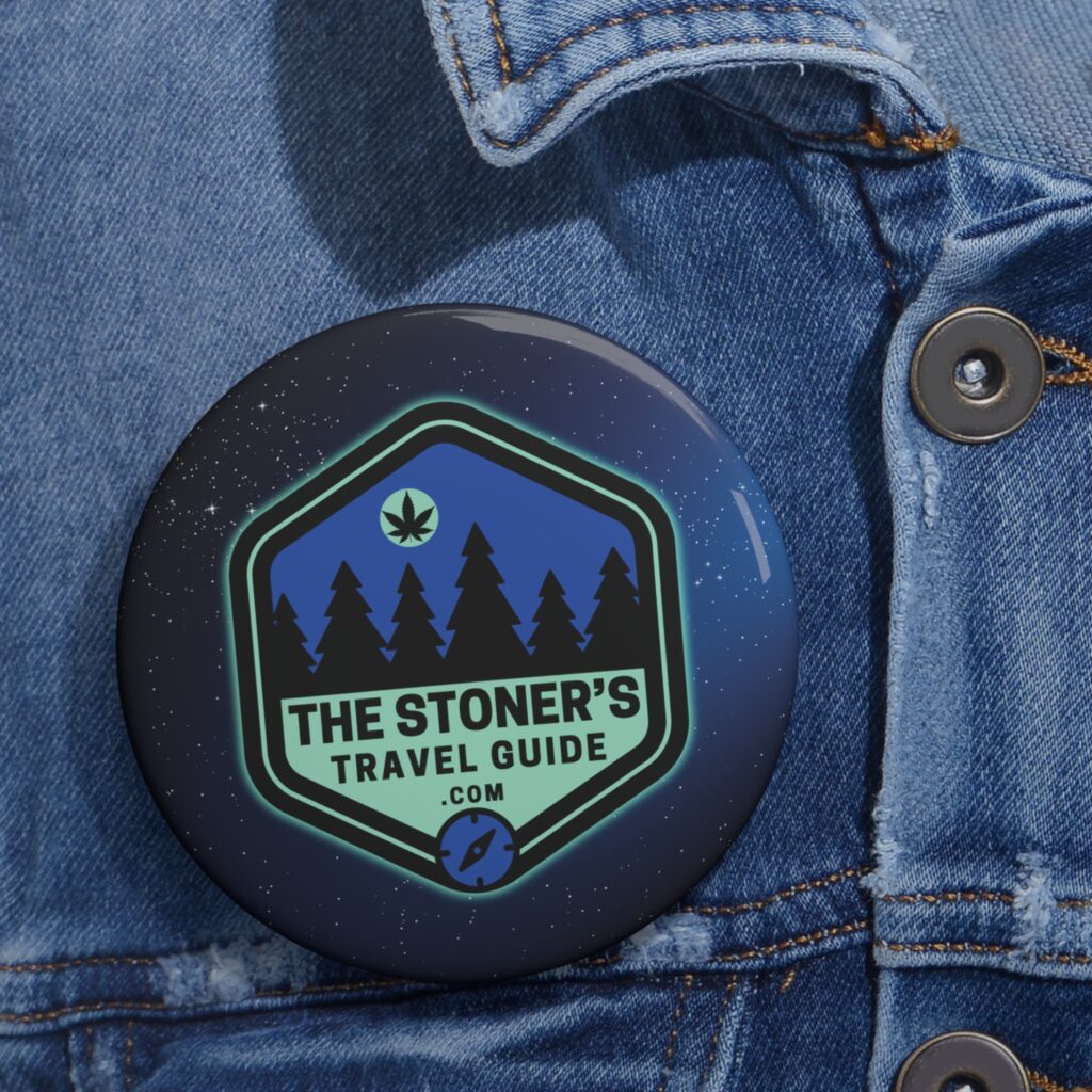 the stoner's travel guide pin buttons