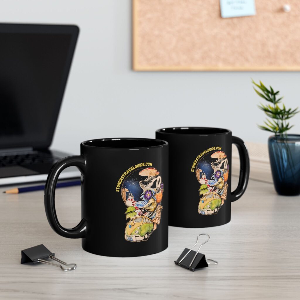 the stoner's travel guide to wisconsin black mug (11oz, 15oz)