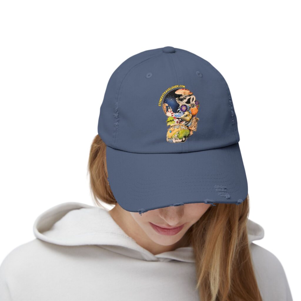 the stoner's travel guide to wisconsin unisex distressed cap
