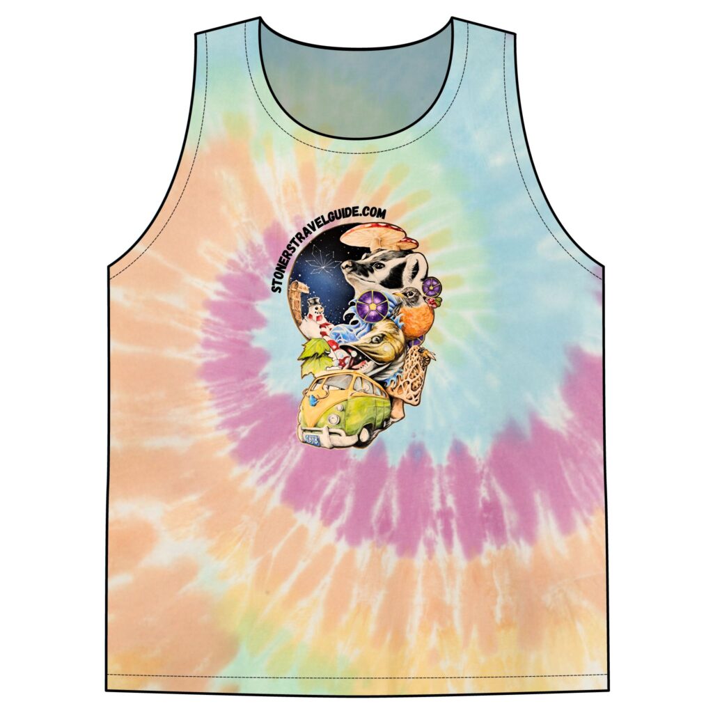 the stoner's travel guide to wisconsin unisex tie dye tank top