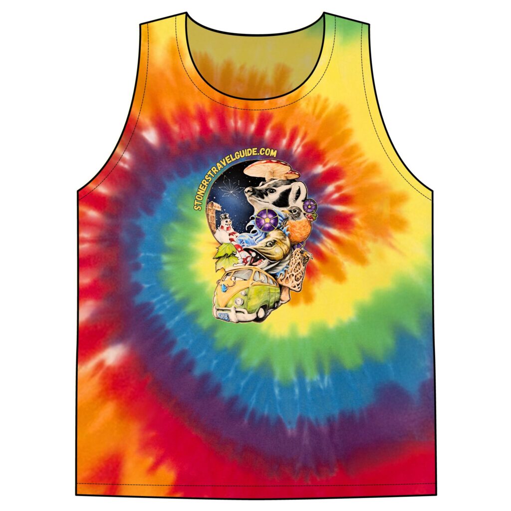 the stoner's travel guide to wisconsin unisex tie dye tank top