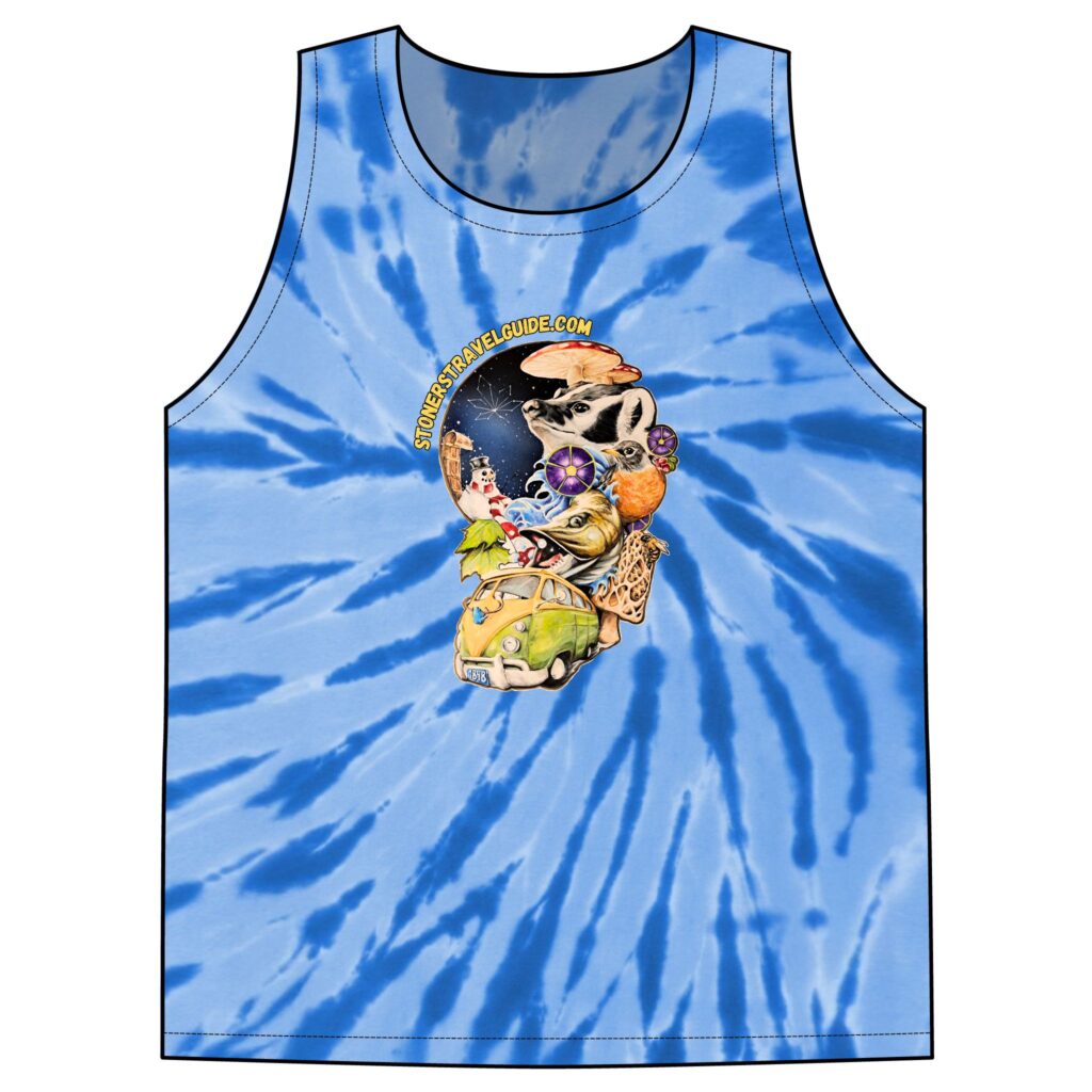 the stoner's travel guide to wisconsin unisex tie dye tank top